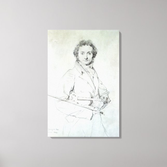 Lienzo Retrato de Niccolo Paganini 1819 (Anverso)
