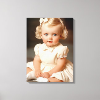 Lienzo Retrato de niña de los años 50