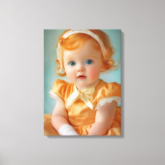 Lienzo Retrato de niña de los años 50