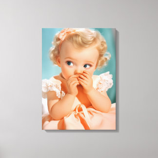 Lienzo Retrato de niña de los años 50