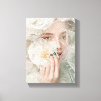 Lienzo Retrato de oración floral estilizada