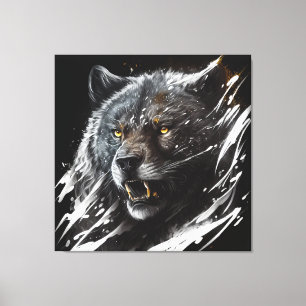 Lienzo Retrato de oso Pintura de animales Aventura de vid
