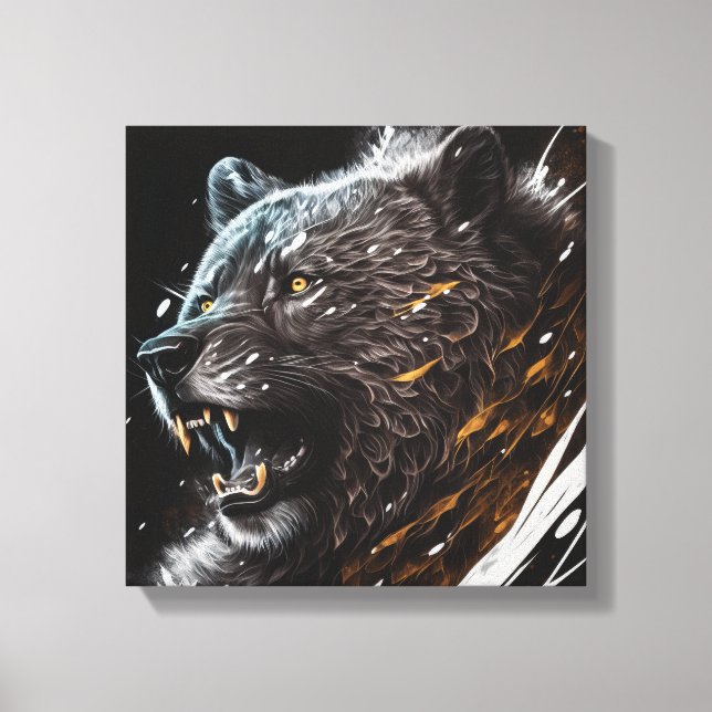 Lienzo Retrato de oso Pintura de animales Aventura Vida s (Anverso)