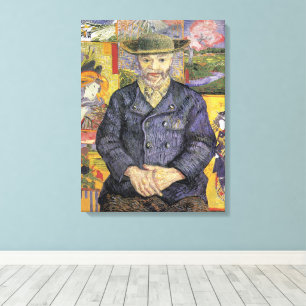 Lienzo Retrato de Pere Tanguy de Van Gogh Post-Impresioni