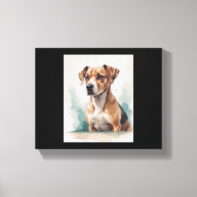 Lienzo Retrato de Perro Acuarela (Anverso)