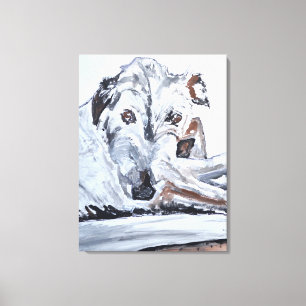 Lienzo Retrato de perro blanco descansando