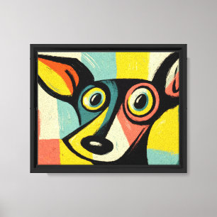 Lienzo Retrato de Perro Colorido Pop Art