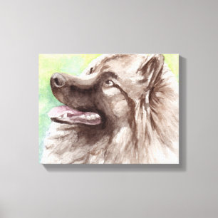 Lienzo Retrato de perro de canvas de Keeshond