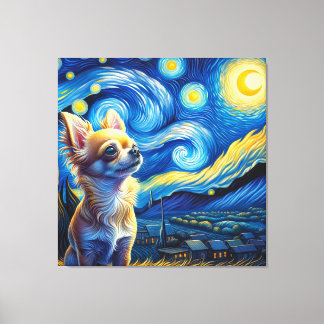 Lienzo Retrato de perro de Chihuahua Starry - retrato Mas
