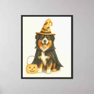 Lienzo Retrato de perro de Halloween - Coco the Bernese