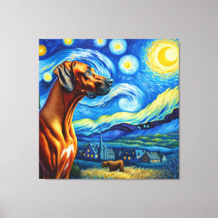 Lienzo Retrato de perro de la rebelión de Rhodesia Starry