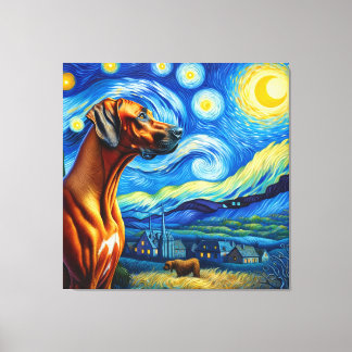 Lienzo Retrato de perro de la rebelión de Rhodesia Starry