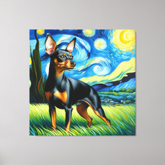 Lienzo Retrato de perro de Pinscher en miniatura estrella