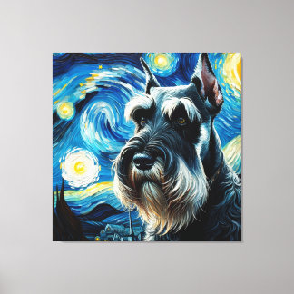 Lienzo Retrato de perro de Schnauzer gigante Starry - Ret