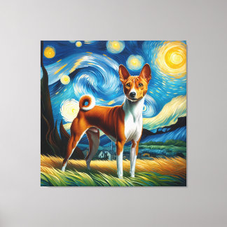 Lienzo Retrato de perro de Starry Basenji - Retrato de Ma