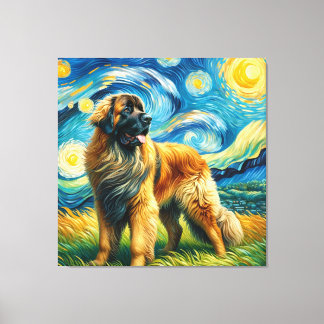 Lienzo Retrato de perro de Starry Leonberger - Retrato Ma