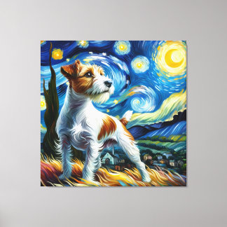 Lienzo Retrato de perro de Starry Parson Russell Terrier