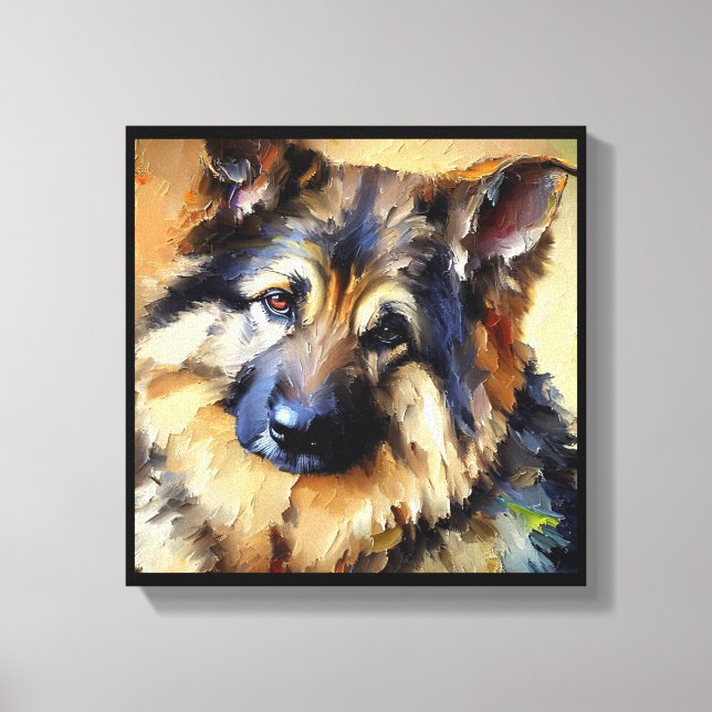 Lienzo Retrato de perro pastor bohemio (Anverso)