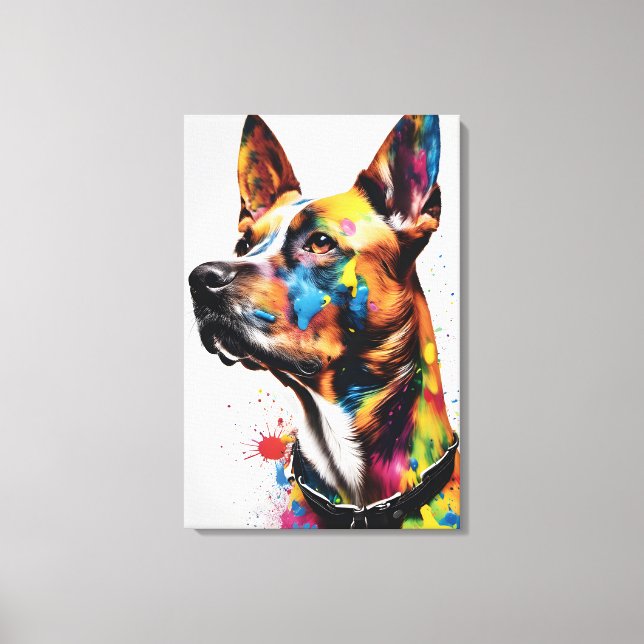 Lienzo Retrato de perro personalizado (Anverso)