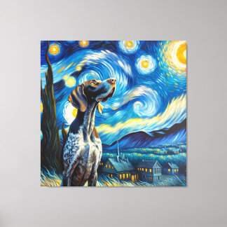 Lienzo Retrato de perro puntero Starry German Shorthal