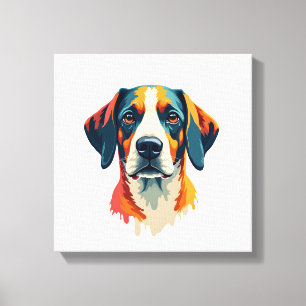 Lienzo Retrato de perro vintage colorido al estilo Pop Ar