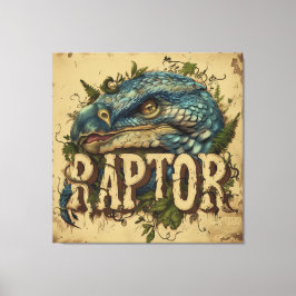 Lienzo Retrato de Raptor Grunge