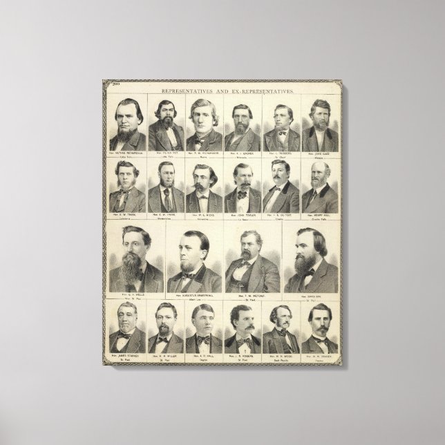 Lienzo Retrato de representantes de Minnesota (Anverso)