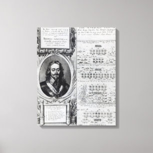Lienzo Retrato de rey Charles I con los diagramas