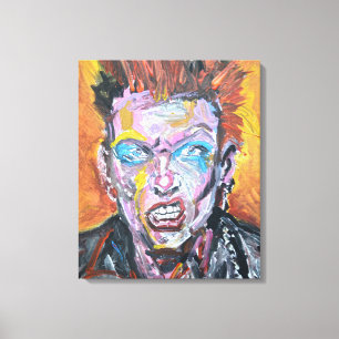 Lienzo Retrato de Rock Punk Neo-Expresionista