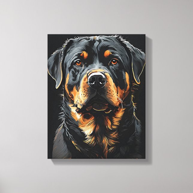 Lienzo Retrato de Rottweiler (Anverso)