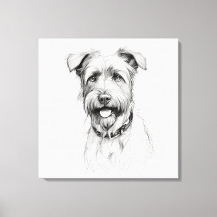 Lienzo Retrato de schnauzer a lápiz