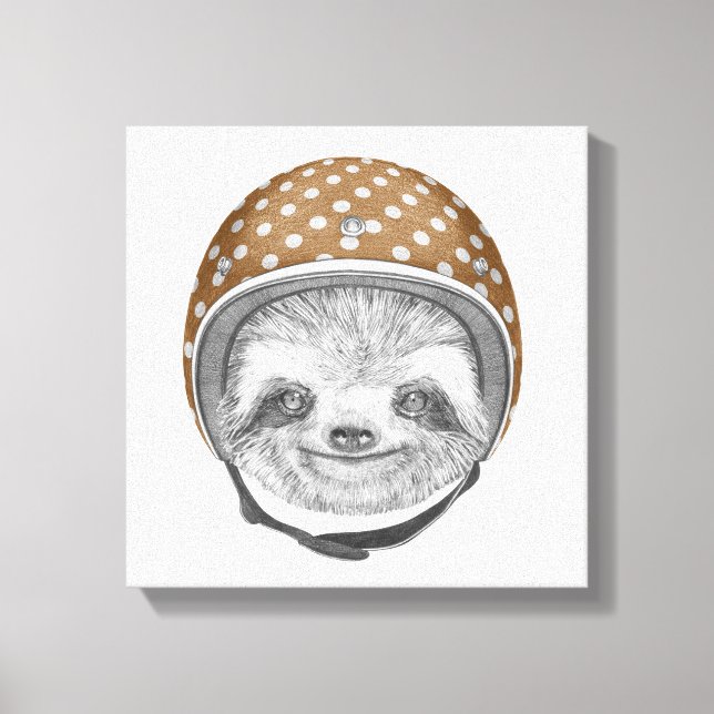 Lienzo Retrato De Sloth | Casco de motocicleta (Anverso)