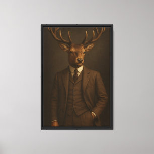 Lienzo Retrato de Stag in Brown Suit