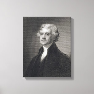 Lienzo Retrato de Thomas Jefferson, grabado por el Br de