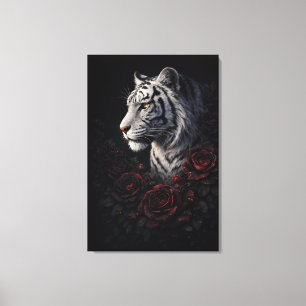 Lienzo Retrato de Tigre Blanco – Poder Tranquilo y Mirada