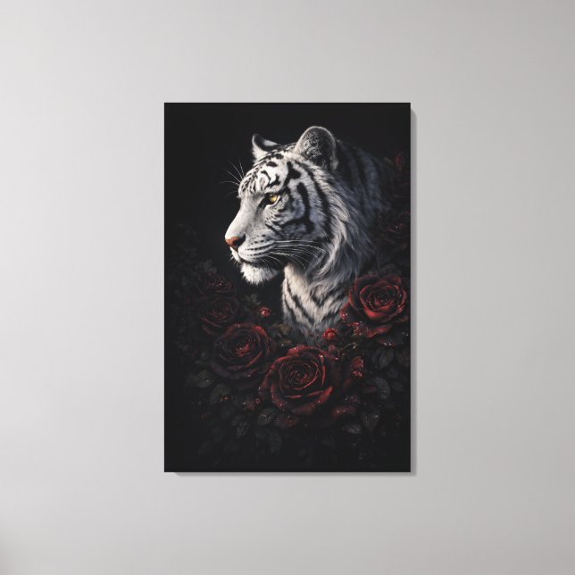 Lienzo Retrato de Tigre Blanco – Poder Tranquilo y Mirada (Anverso)