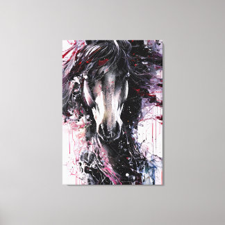 Lienzo Retrato de un abstracto de caballo de firey