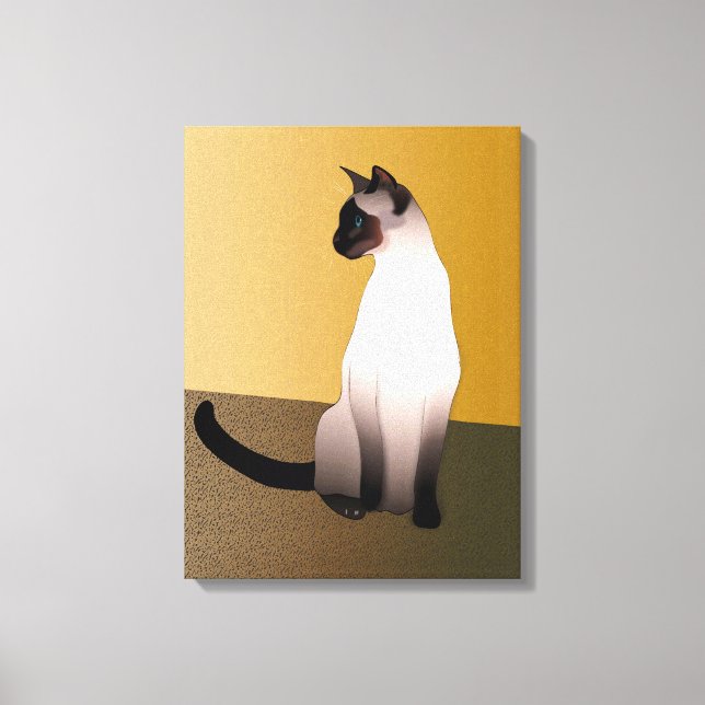 Lienzo Retrato de un gato siamés de punto de foco (Anverso)