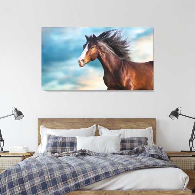 Lienzo Retrato de un hermoso caballo con una larga manía (Insitu(Dormitorio))