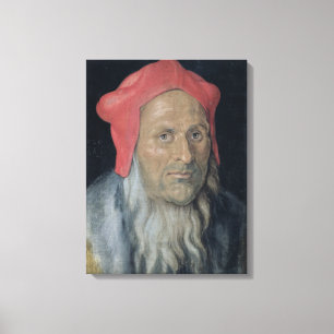 Lienzo Retrato de un hombre barbudo en Red Hat, 1520