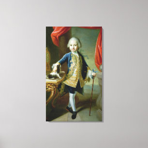 Lienzo Retrato de un niño con Mascota español, siglo XVII