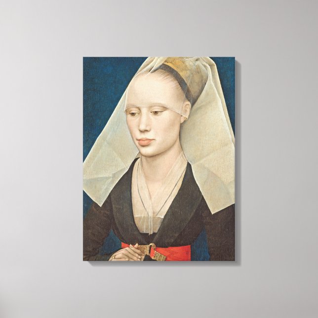Lienzo Retrato de una dama, c.1460 (aceite en el panel) (Anverso)