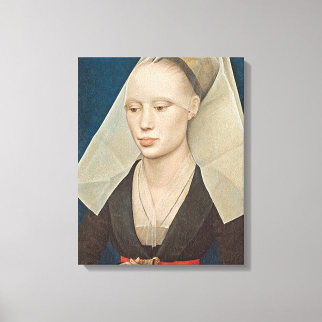 Lienzo Retrato de una dama, c.1460 (aceite en el panel) (Anverso)