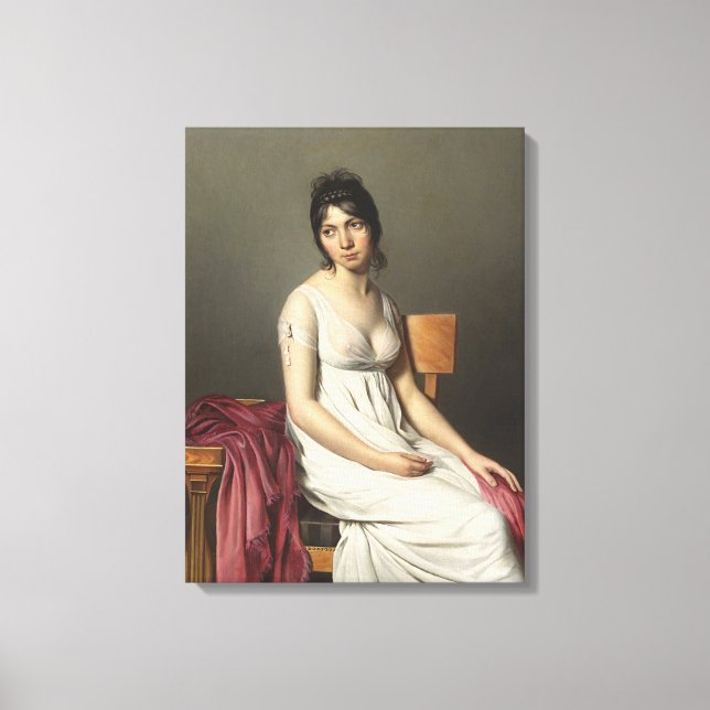 Lienzo Retrato de una joven en blanco (Anverso)