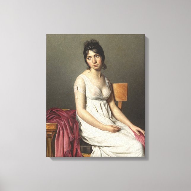 Lienzo Retrato de una joven en blanco (Anverso)