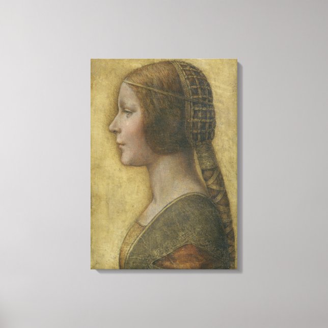 Lienzo Retrato de una joven novia de Leonardo da Vinci (Anverso)