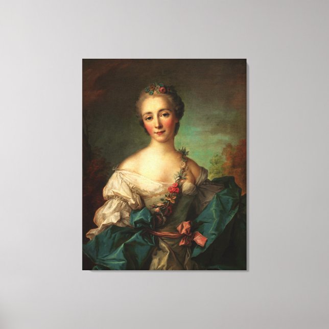 Lienzo Retrato de una joven por Jean-Marc Nattier (Anverso)
