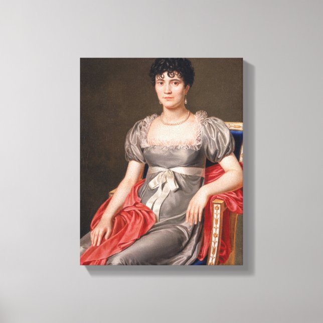 Lienzo Retrato de una joven sentada con tres cuartos de l (Anverso)