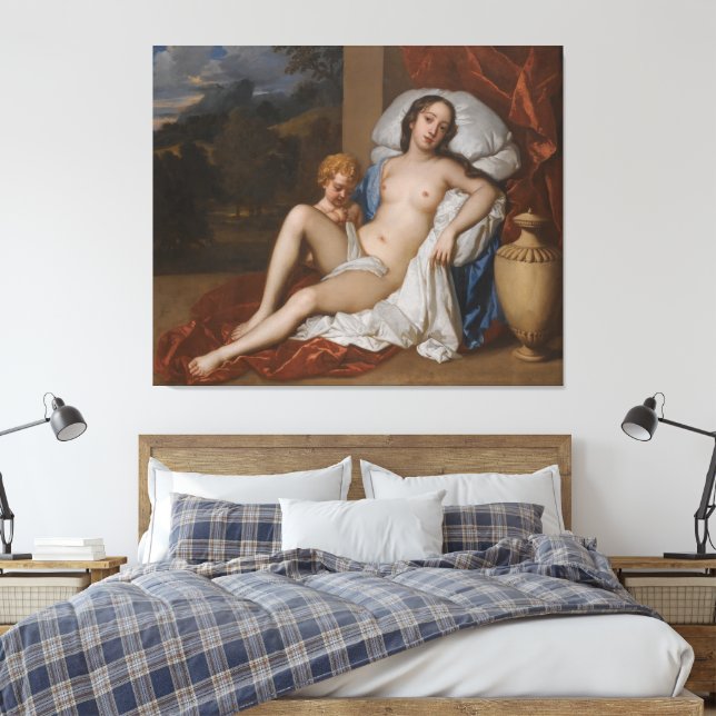 Lienzo Retrato de una joven y un niño (Insitu(Dormitorio))