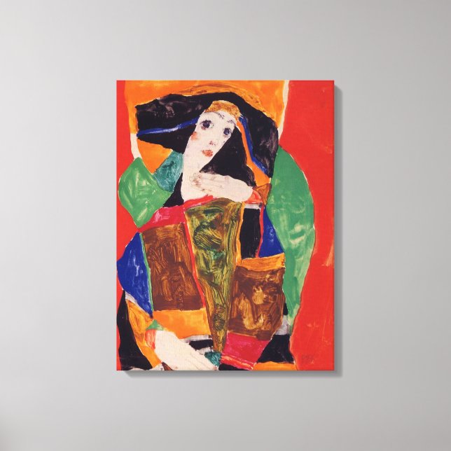 Lienzo "Retrato de una mujer" Egon Schiele (Anverso)